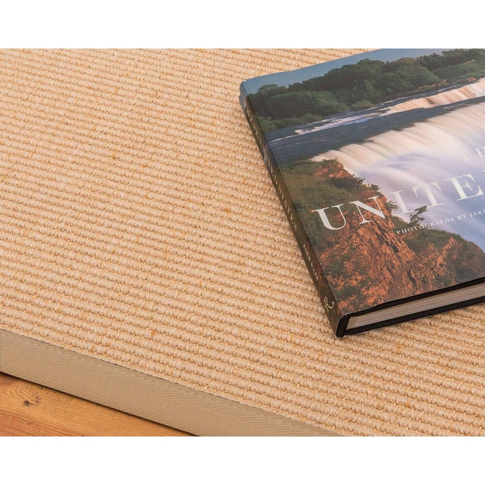 Natural Area Rugs 100%, Natural Fiber Handmade Victoria, Beige Wool/Sisal Rug, Wheat Border - 6' x 9'