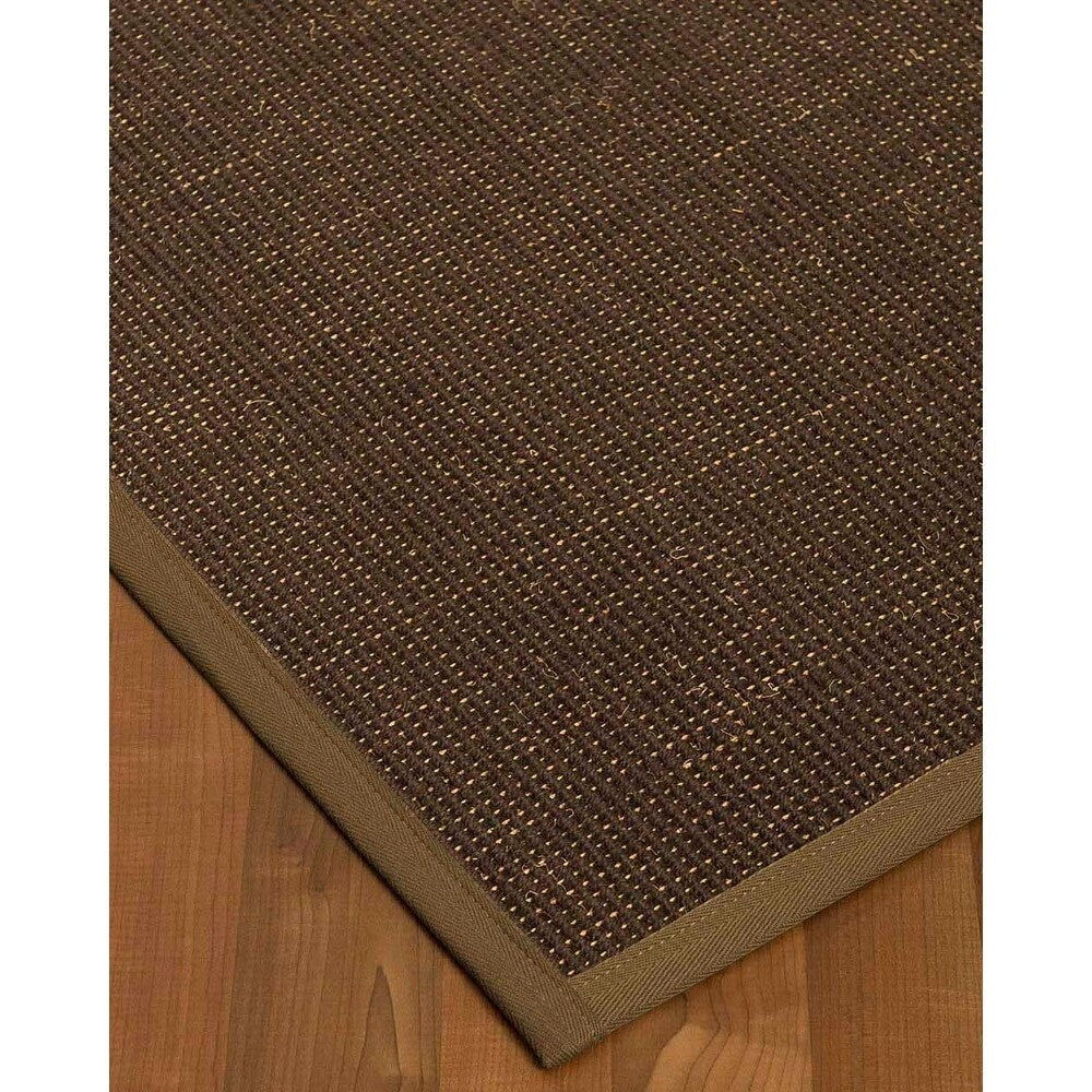 Natural Area Rugs, 100% Natural Fiber Handmade Vida, Black Wool/Sisal Rug 6' Square, Malt Border - 6' x 6'