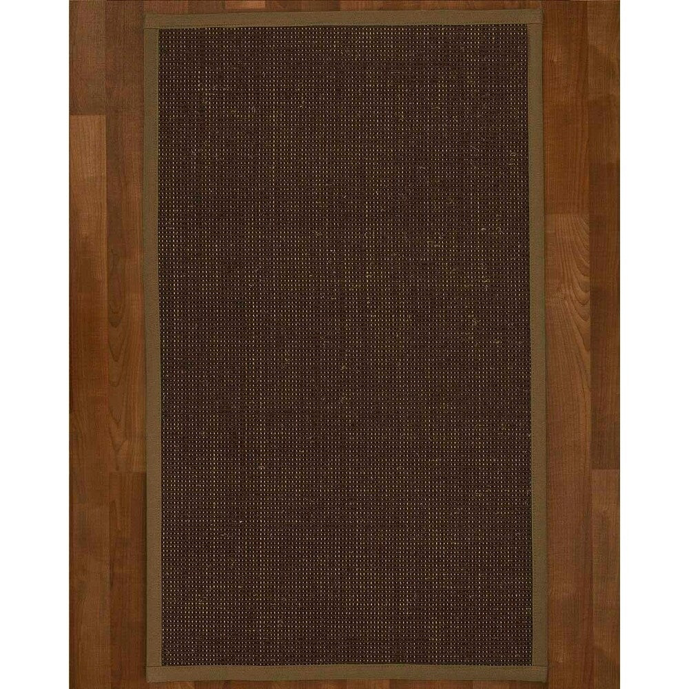 Natural Area Rugs, 100% Natural Fiber Handmade Vida, Black Wool/Sisal Rug 6' Square, Malt Border - 6' x 6'