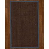 Natural Area Rugs, 100% Natural Fiber Handmade Vida, Black Wool/Sisal Rug 6' Square, Marine Border - 6' x 6'