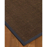 Natural Area Rugs, 100% Natural Fiber Handmade Vida, Black Wool/Sisal Rug 6' Square, Midnight Blue Border - 6' x 6'