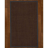 Natural Area Rugs, 100% Natural Fiber Handmade Vida, Black Wool/Sisal Rug 6' Square, Midnight Blue Border - 6' x 6'