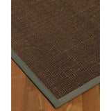 Natural Area Rugs 100%, Natural Fiber Handmade Vida, Black Wool/Sisal Rug, Green Border - 2'9" x 9'