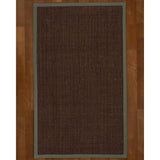 Natural Area Rugs 100%, Natural Fiber Handmade Vida, Black Wool/Sisal Rug, Green Border - 2'9" x 9'