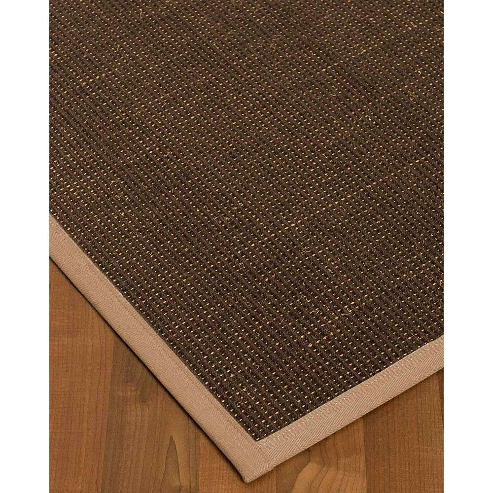Natural Area Rugs 100%, Natural Fiber Handmade Vida, Black Wool/Sisal Rug, Wheat Border - 12' x 15'