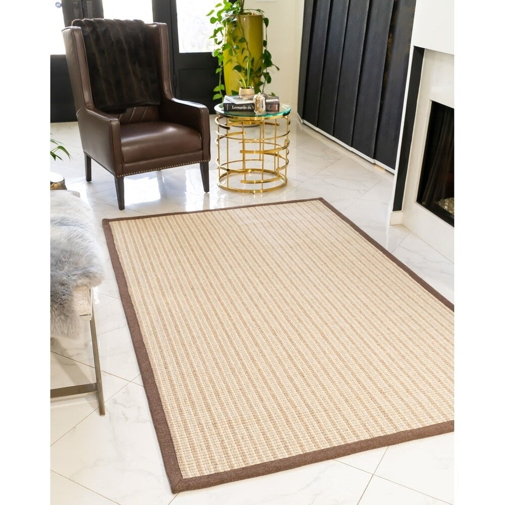 Natural Area Rugs 100 Percent Natural Fiber, Hand Loomed Windsor Multi-Color Wool Jute Rug
