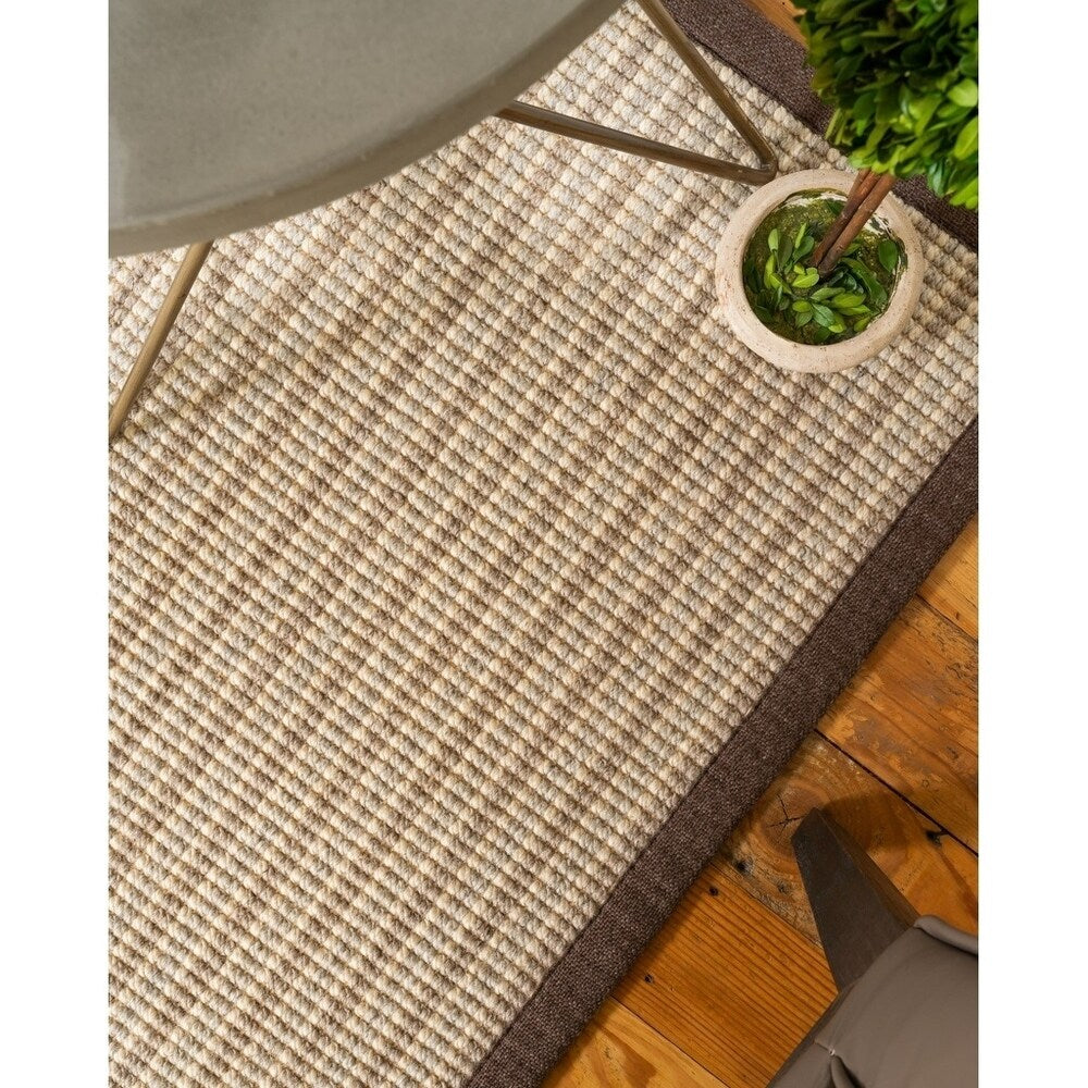 Natural Area Rugs 100 Percent Natural Fiber, Hand Loomed Windsor Multi-Color Wool Jute Rug