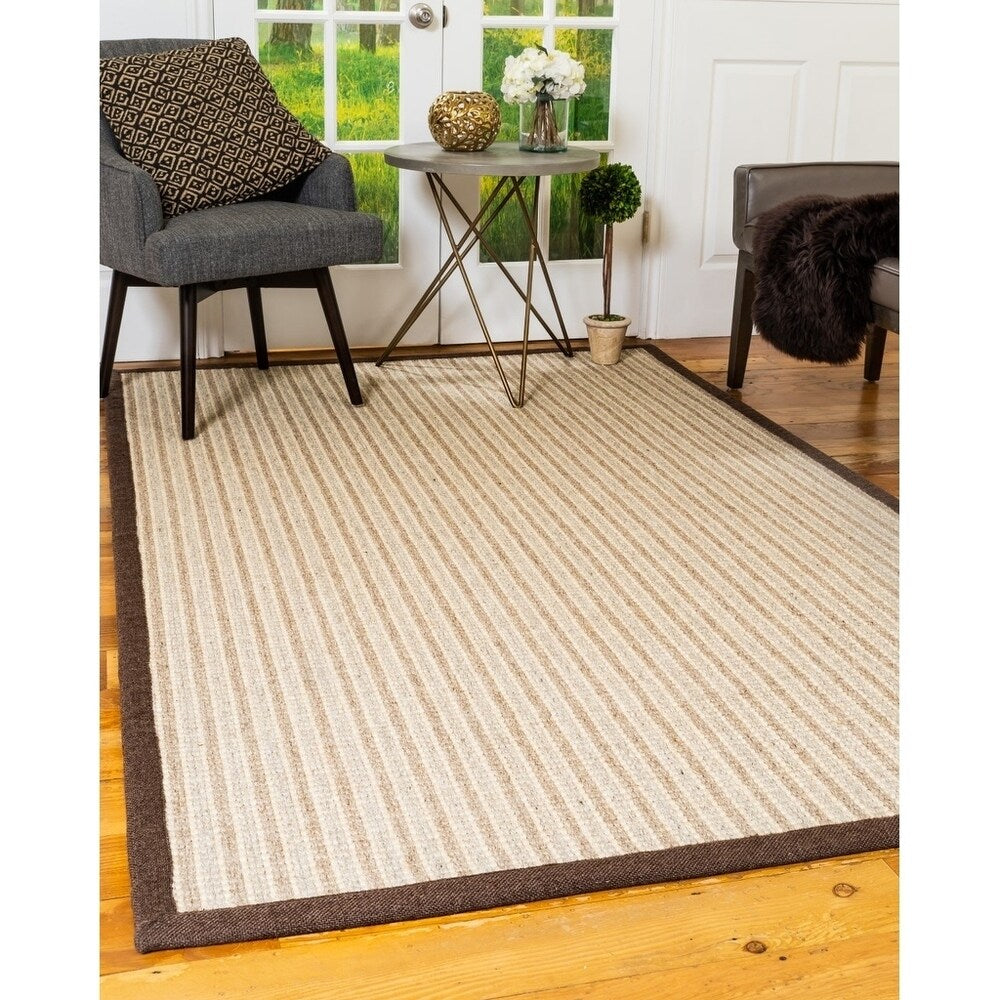 Natural Area Rugs 100 Percent Natural Fiber, Hand Loomed Windsor Multi-Color Wool Jute Rug