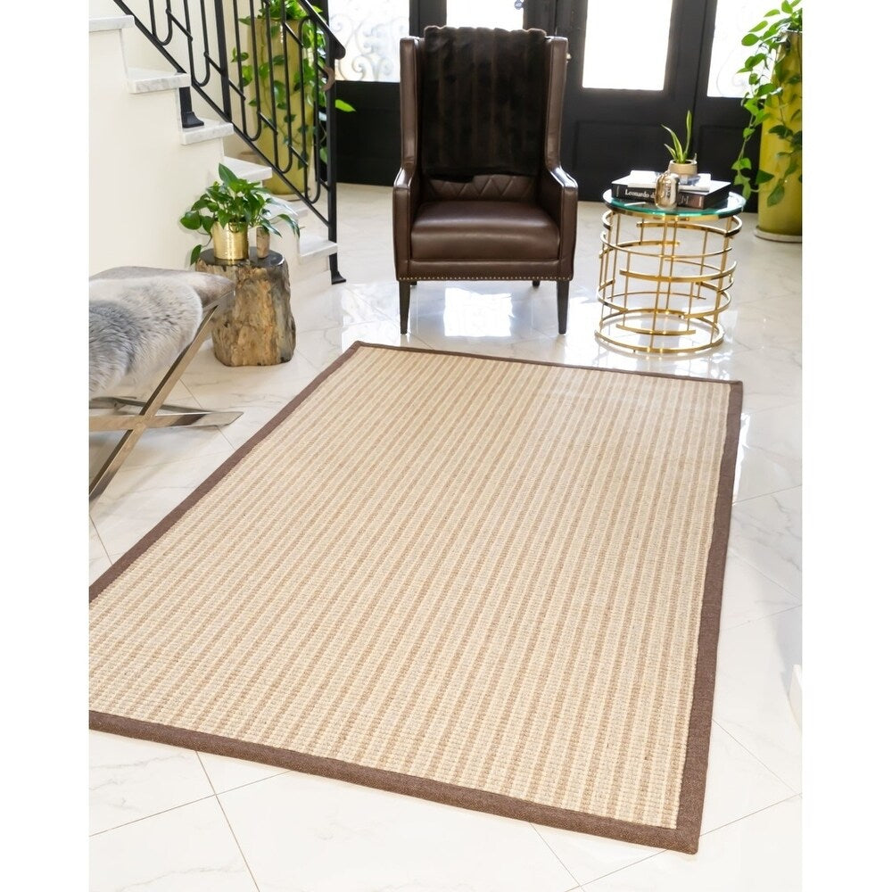 Natural Area Rugs 100 Percent Natural Fiber, Hand Loomed Windsor Multi-Color Wool Jute Rug