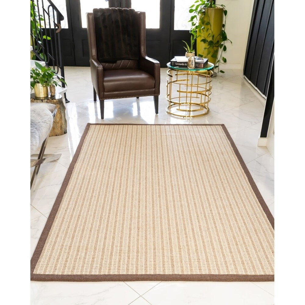 Natural Area Rugs 100 Percent Natural Fiber, Hand Loomed Windsor Multi-Color Wool Jute Rug