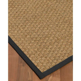 Natural Area Rugs 100%, Natural Fiber Handmade Basketweave, Natural Seagrass Rug, Black Border - 4' x 12'
