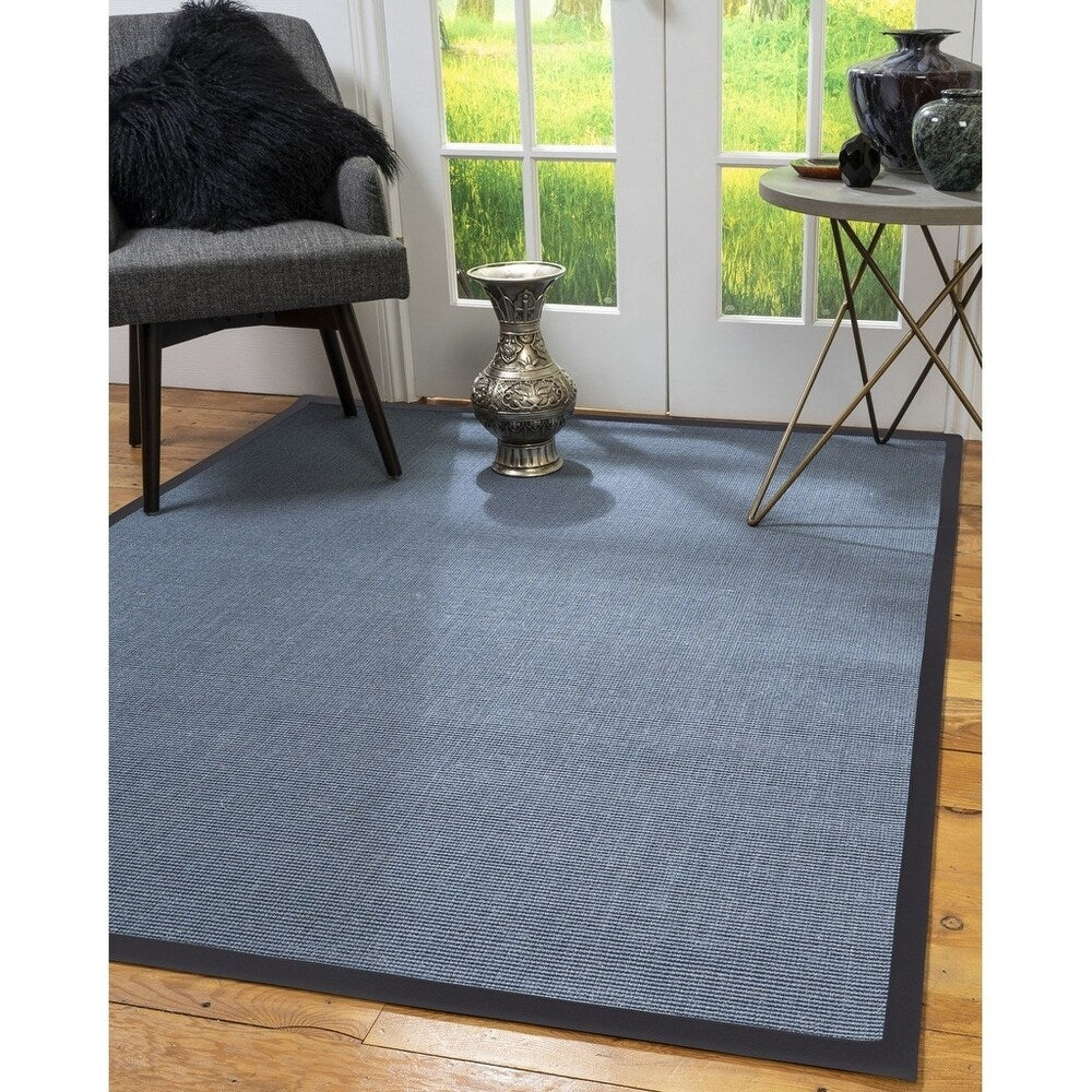 Natural Area Rugs, 5' Round, 100% Natural Fiber Pharaoh, Sisal Blue,Handmade - 5' x 5' Round