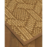 Natural Area Rugs, 6' Square, 100% Natural Fiber Carrington, Sisal Brown/Multi,Handmade,Sienna Extra Wide Border