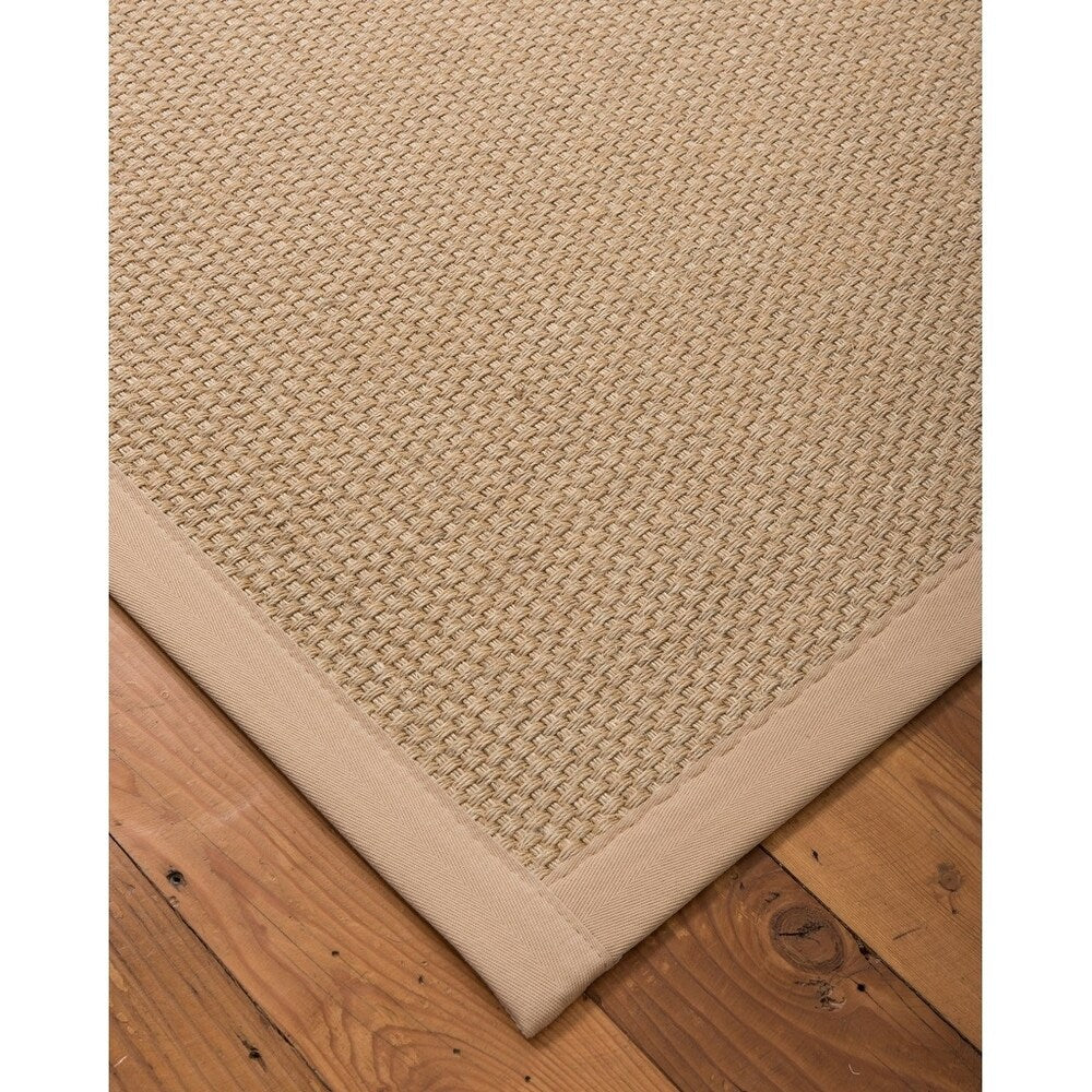 Natural Area Rugs, 7' Square, 100% Natural Fiber Borneo, Sisal Tan,Handmade,Natural Extra Wide Border - 7' x 7' Square