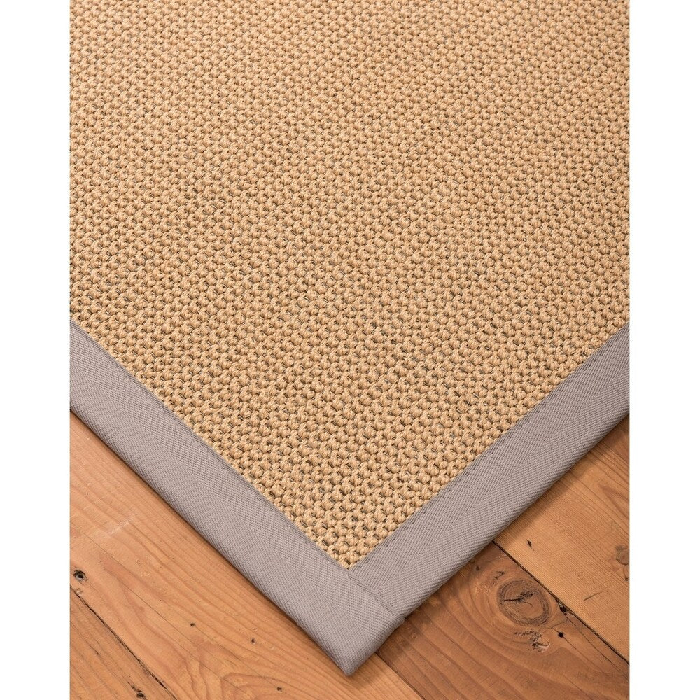 Natural Area Rugs, 8' Round, 100% Natural Fiber Benedict, Sisal Beige/Multi,Handmade,Stone Extra Wide Border - 8' x 8' Round