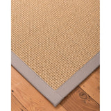 Natural Area Rugs, 8' Round, 100% Natural Fiber Benedict, Sisal Beige/Multi,Handmade,Stone Extra Wide Border - 8' x 8' Round