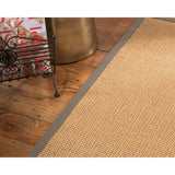 Natural Area Rugs, 8' Round, 100% Natural Fiber Benedict, Sisal Beige/Multi,Handmade,Stone Extra Wide Border - 8' x 8' Round