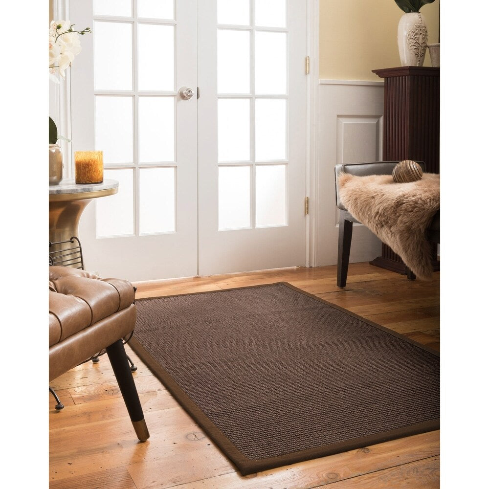 NaturalAreaRugs Alma Custom Sisal Rugs (5' by 8') Fudge Border - 5' x 8'