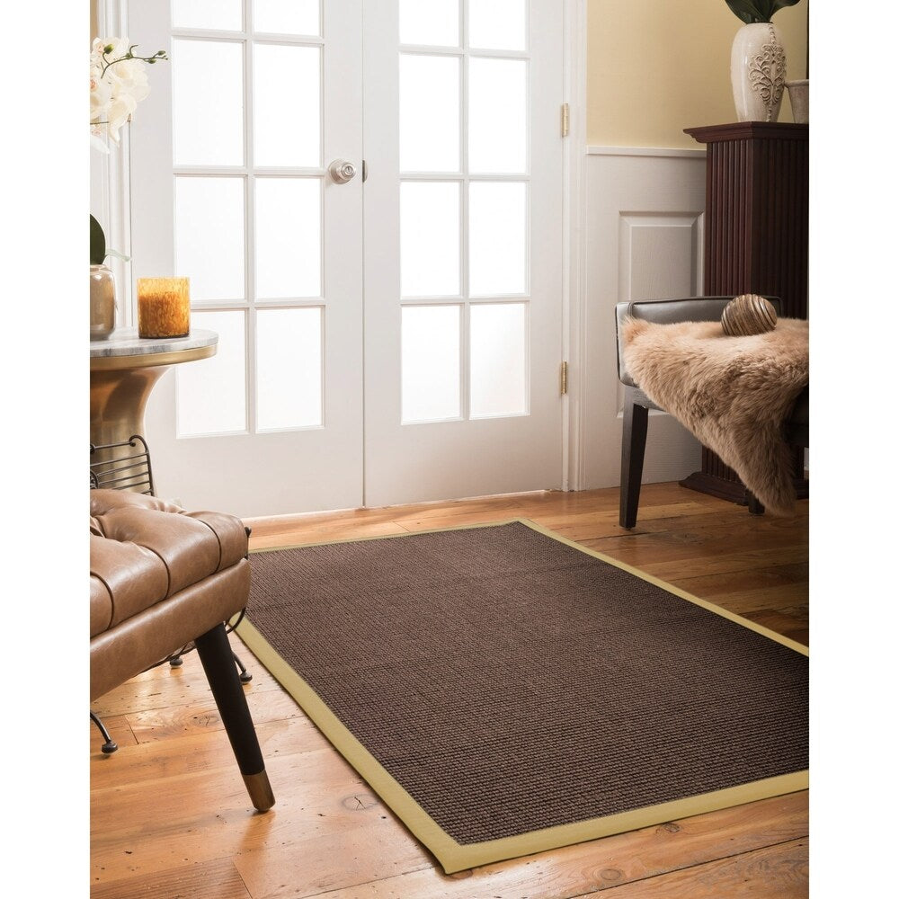 NaturalAreaRugs Alma Custom Sisal Rugs (5' by 8') Sage Border - 5' x 8'