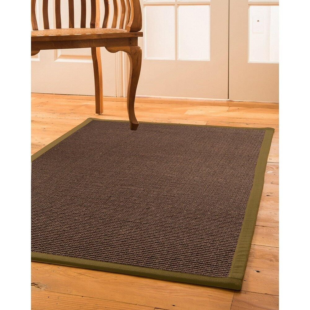 NaturalAreaRugs Alma Custom Sisal Rugs (5' by 8') Sage Border - 5' x 8'