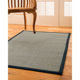 NaturalAreaRugs Barton Sisal Area Rug Hand-Woven Marine Border (6' x 9') - 6' x 9'
