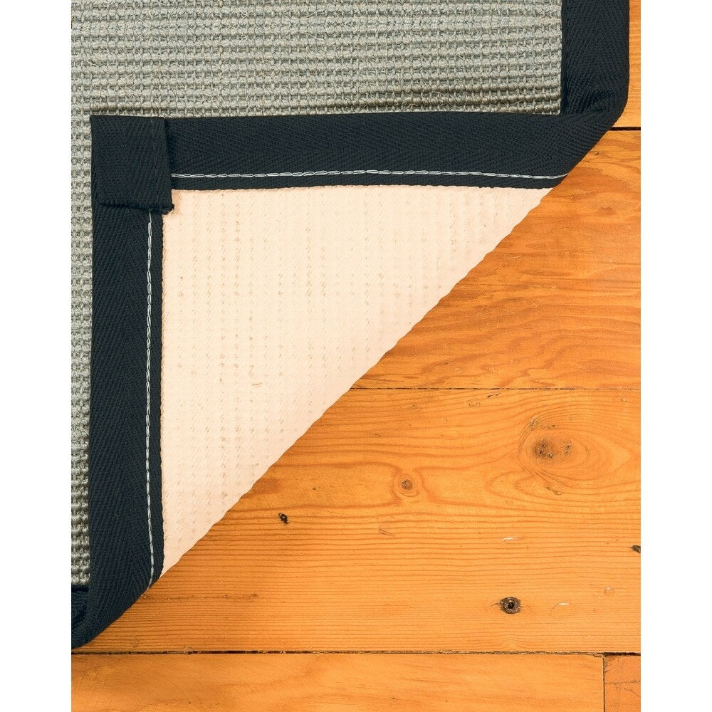 NaturalAreaRugs Barton Sisal Area Rug Hand-Woven Marine Border (6' x 9') - 6' x 9'