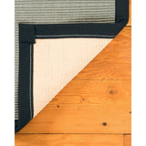 NaturalAreaRugs Barton Sisal Area Rug Hand-Woven Marine Border (6' x 9') - 6' x 9'