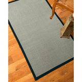 NaturalAreaRugs Barton Sisal Area Rug Hand-Woven Marine Border (6' x 9') - 6' x 9'