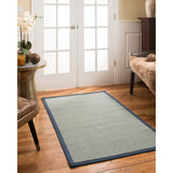 NaturalAreaRugs Barton Sisal Area Rug Hand-Woven Marine Border (6' x 9') - 6' x 9'