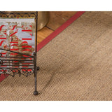 NaturalAreaRugs Carmel Sisal Area Rug Hand-Woven Red Border (8' x 10') - 8' x 10'