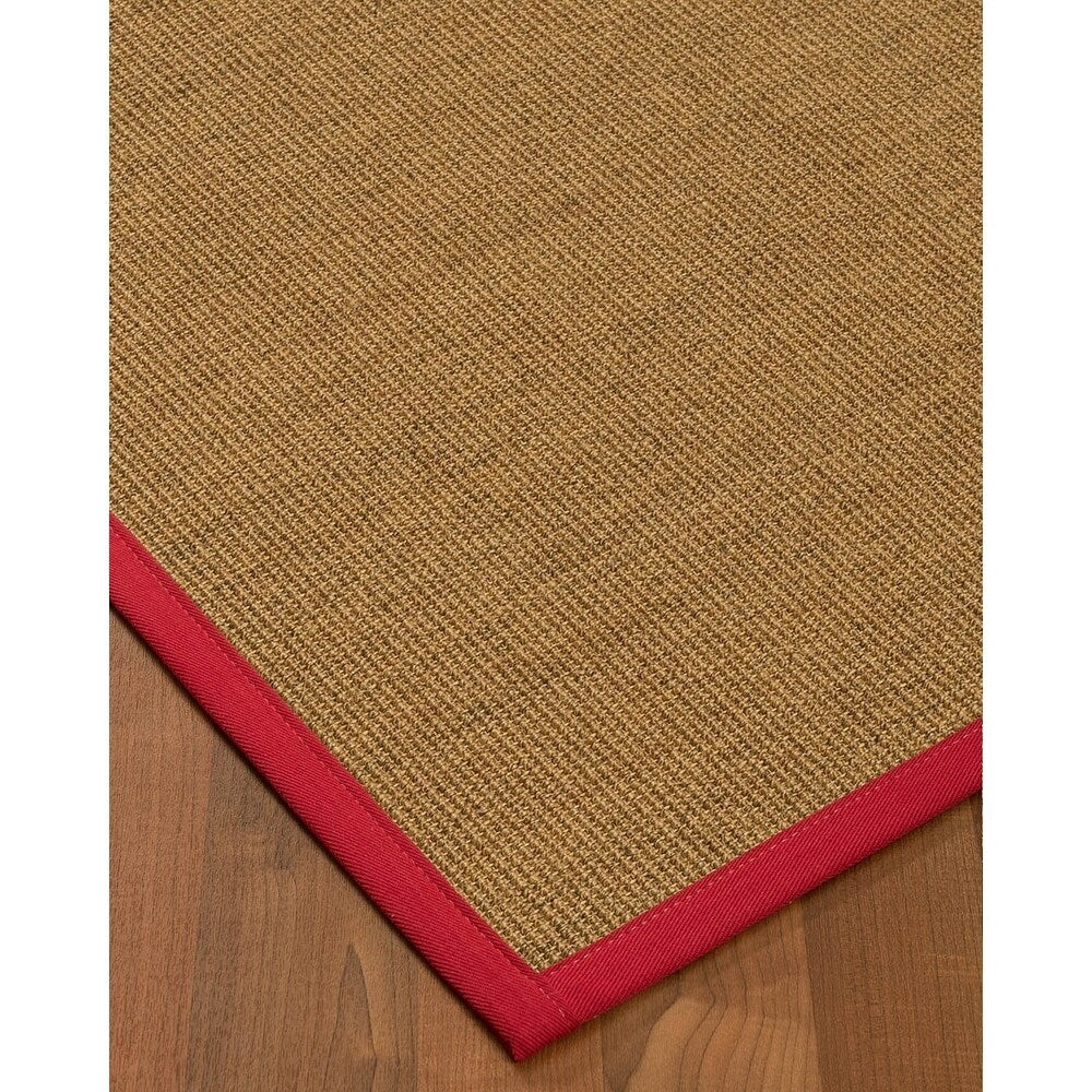 NaturalAreaRugs Carmel Sisal Area Rug Hand-Woven Red Border (8' x 10') - 8' x 10'