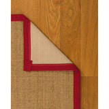 NaturalAreaRugs Carmel Sisal Area Rug Hand-Woven Red Border (8' x 10') - 8' x 10'