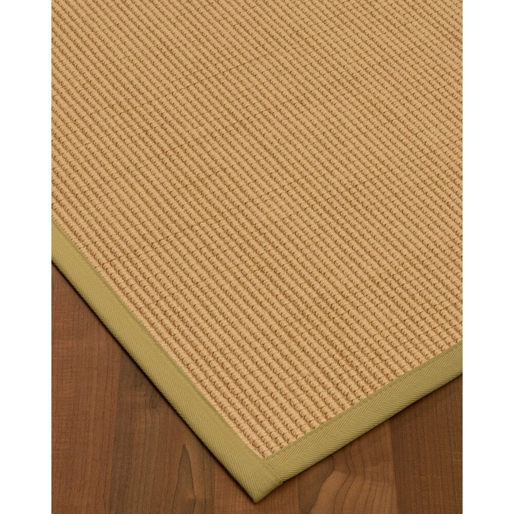 NaturalAreaRugs Cashmira Wool Area Rug Hand-Woven Sand Border (6' x 9') - 6' x 9'