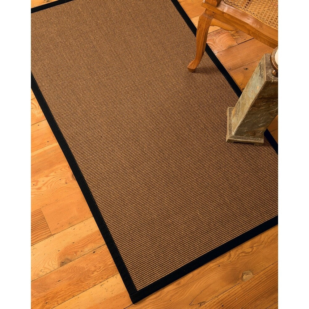 NaturalAreaRugs Divine Sisal Area Rug Hand-Woven Black Border (8' x 10') - 8' x 10'