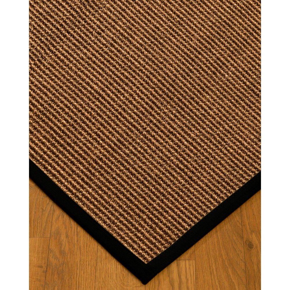 NaturalAreaRugs Divine Sisal Area Rug Hand-Woven Black Border (8' x 10') - 8' x 10'