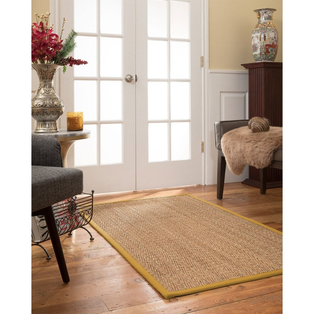 NaturalAreaRugs Everest Custom Mountain Grass Rug (5' x 8') Tan Border - 5' x 8'