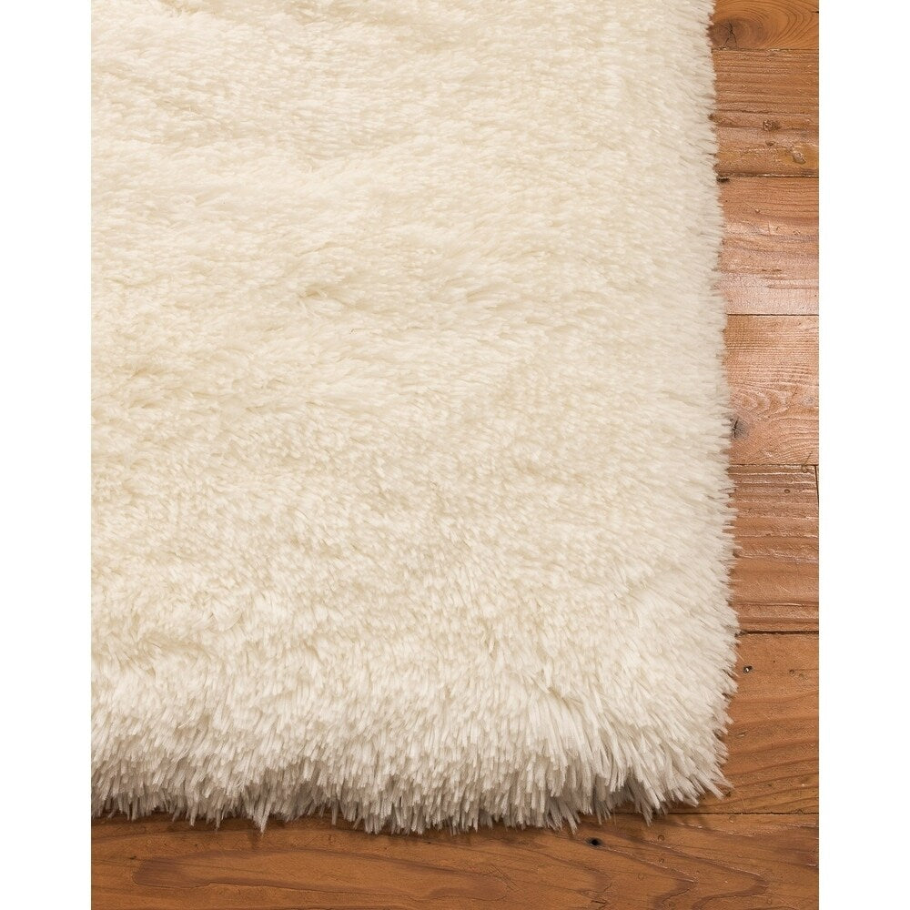 Natural Area Rugs Shag Grandeur Polyester Rectangle Rug (5'X8') White - 5' x 8'