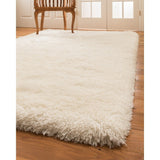 Natural Area Rugs Shag Grandeur Polyester Rectangle Rug (5'X8') White - 5' x 8'