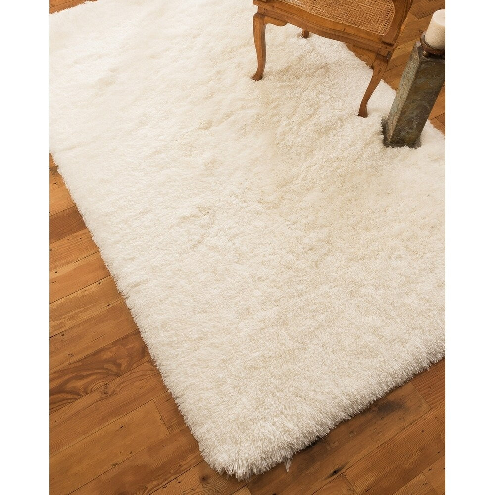 Natural Area Rugs Shag Grandeur Polyester Rectangle Rug (5'X8') White - 5' x 8'