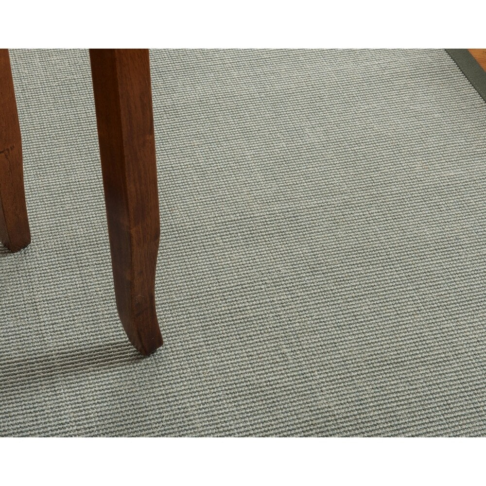 NaturalAreaRugs Barton Sisal Area Rug Hand-Woven Green Border (9' x 12') - 9' x 12'