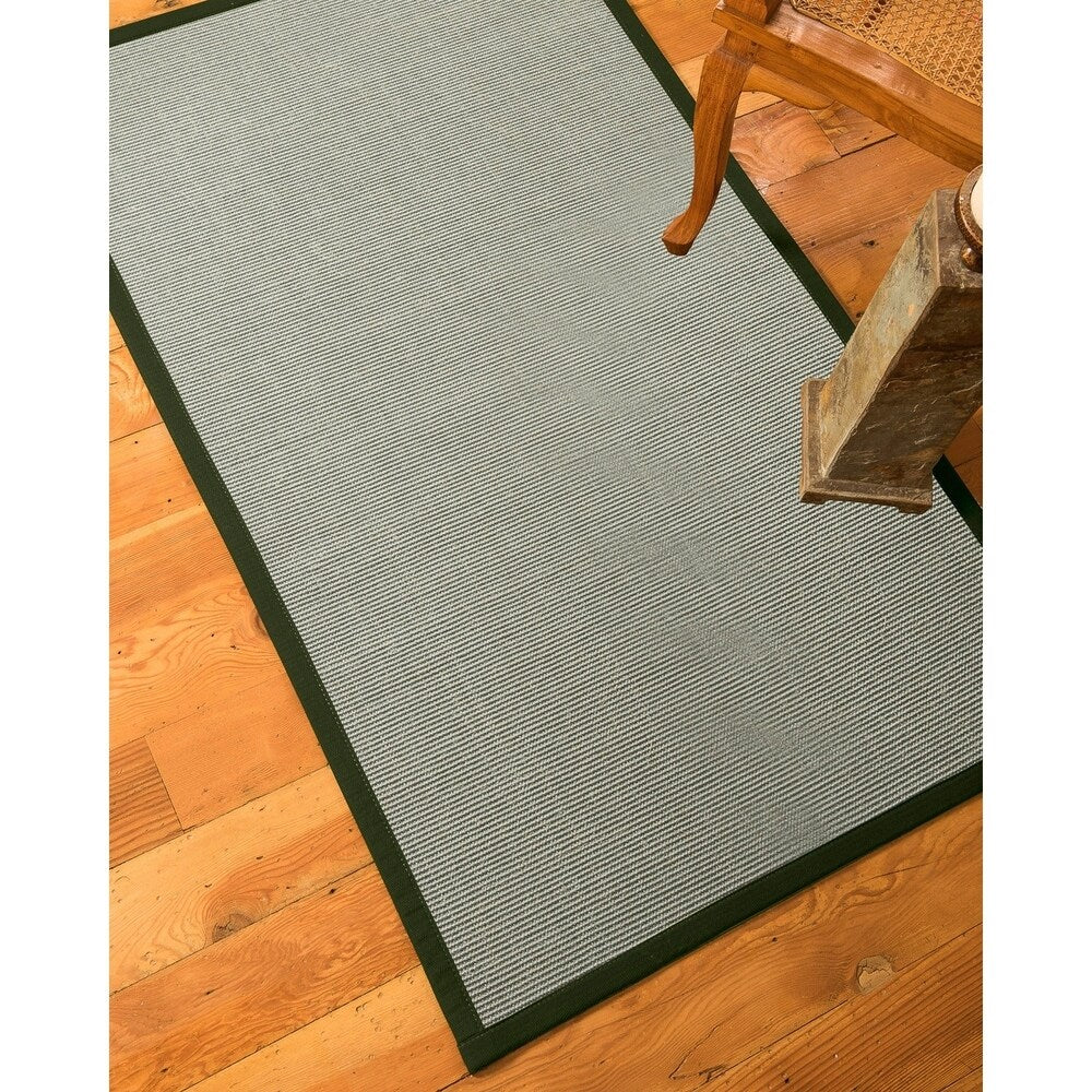 NaturalAreaRugs Barton Sisal Area Rug Hand-Woven Green Border (9' x 12') - 9' x 12'