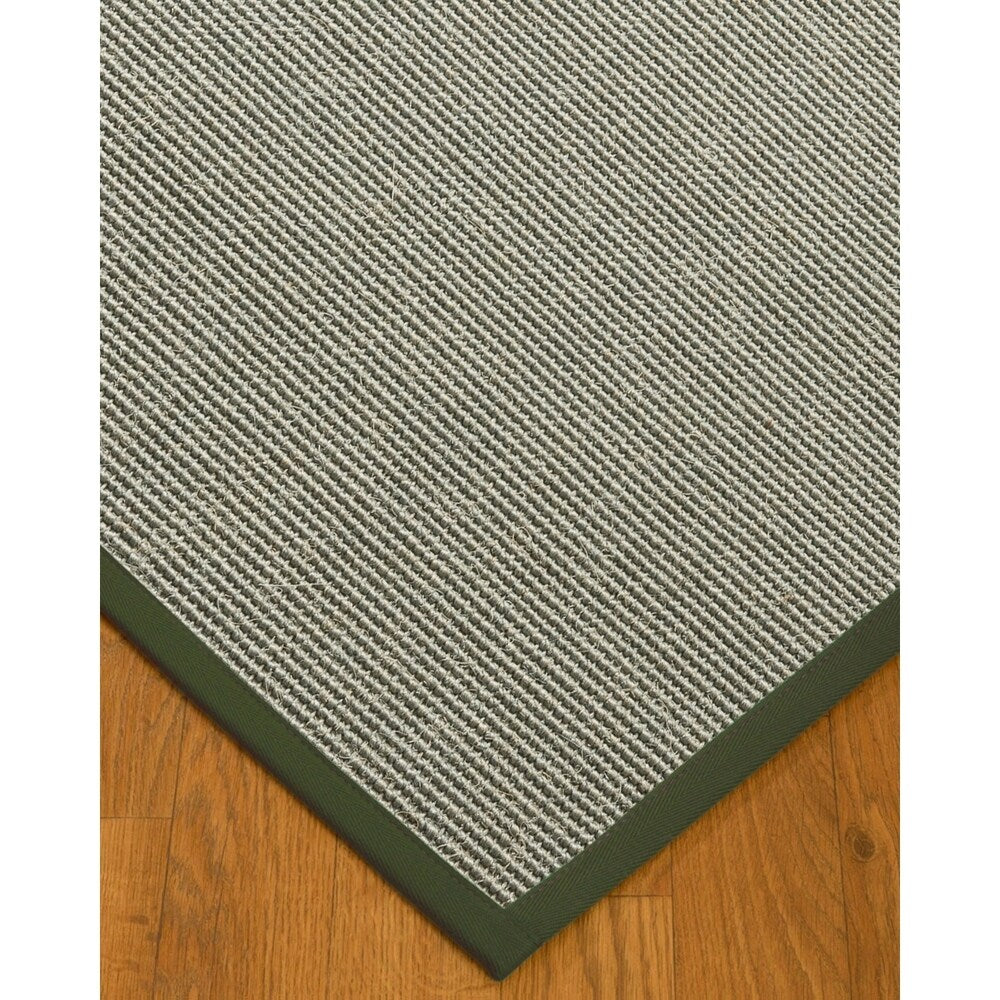 NaturalAreaRugs Barton Sisal Area Rug Hand-Woven Green Border (9' x 12') - 9' x 12'