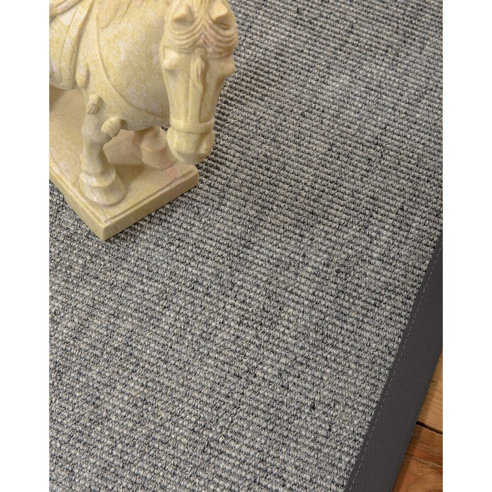 NaturalAreaRugs Posada Sisal Area Rug Hand-Woven Onyx Border (9' x 12') - 9' x 12'