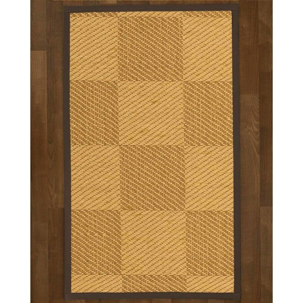 Natural Area Rugs, Rectangle (12'X15'), 100% Natural Fiber Chariot, Sisal Brown/Multi,Handmade,Fudge Extra Wide Border