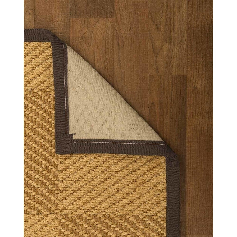 Natural Area Rugs, Rectangle (12'X15'), 100% Natural Fiber Chariot, Sisal Brown/Multi,Handmade,Fudge Extra Wide Border