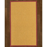 Natural Area Rugs, Rectangle (2'6"X14'), 100% Natural Fiber Barletta, Sisal Beige,Handmade,Red Extra Wide Border - 2'6" x 14'