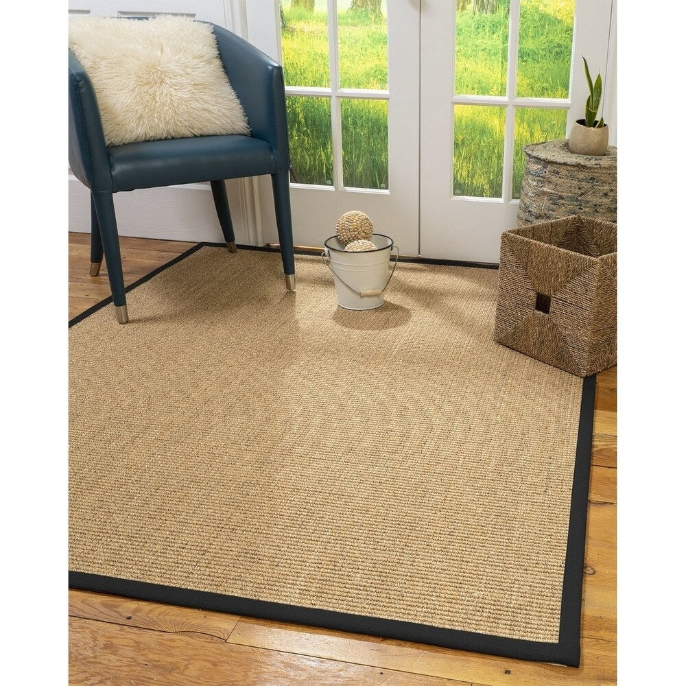 Natural Area Rugs, Rectangle (2'6"X14'), 100% Natural Fiber South Beach, Sisal Gold/Multi,Handmade - 2'6" x 14'