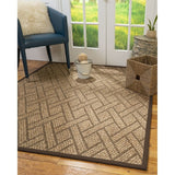 Natural Area Rugs, Rectangle (2'6"X9'), 100% Natural Fiber Constantine, Sisal Beige/Multi,Handmade,Fudge Extra Wide Border