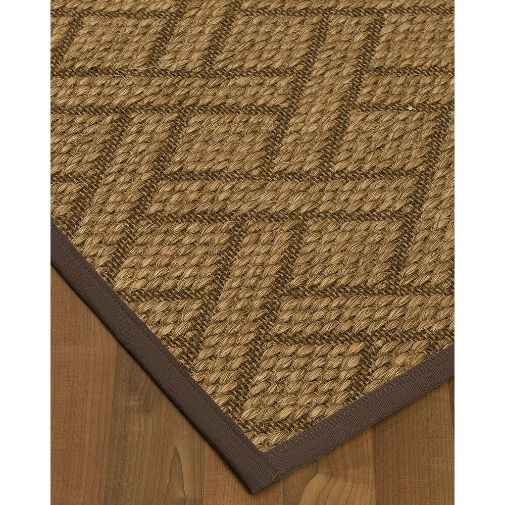 Natural Area Rugs, Rectangle (2'6"X9'), 100% Natural Fiber Constantine, Sisal Beige/Multi,Handmade,Fudge Extra Wide Border