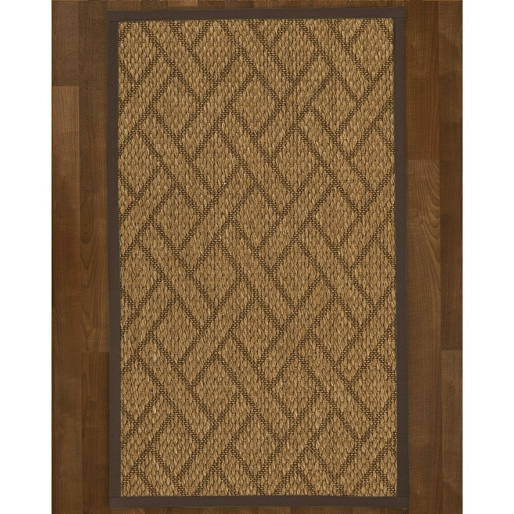 Natural Area Rugs, Rectangle (2'6"X9'), 100% Natural Fiber Constantine, Sisal Beige/Multi,Handmade,Fudge Extra Wide Border